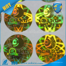 Protección de la marca Hologramas coloridos Transferencia total vacío / alto residuo etiqueta de vacío de seguridad